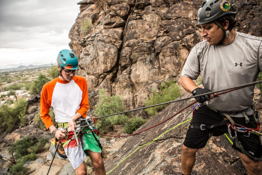 Rock climbing and rappelling phoenix